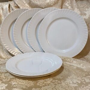 BARRATT’S of England for Bloomingdale’s White Swirl Dinner Plates Set of 6
